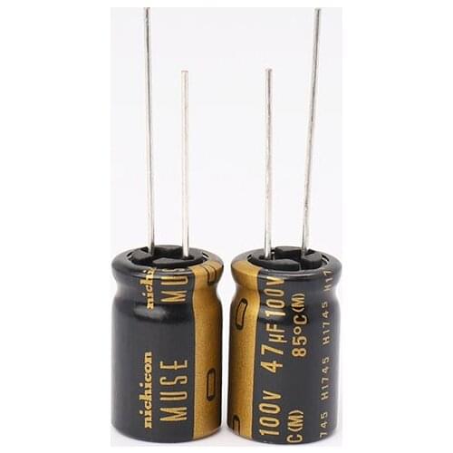 6 Pieces Nichicon Audio Capacitor Coupling Filter Capacitor 47uF 100V KZ Series 100v 47uf 12.5X20mm