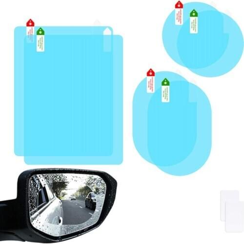 6Pc Car Rearview Mirror Film Car Side Mirror Anti-Glare Film Nano Film Anti-Fog Rain Waterproof Membrane Protector Car Rearview