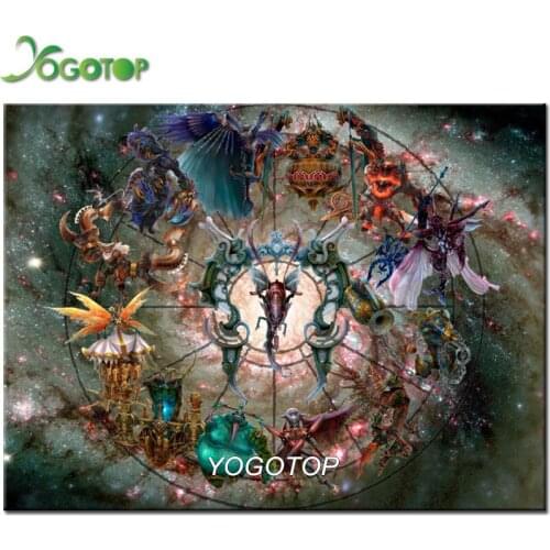 Diamond mosaic,5d diy diamond painting full square round drill,Zodiac sign,3d picture of rhinestones embroidery art YY2907