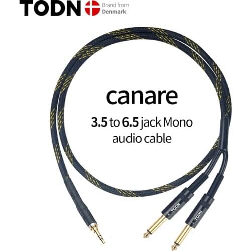 Audio Cable 3.5mm Jack To Canare 6.5mm Jack 4N OFC For Microphone,Guitar,Amplifier,CD Player,Speaker