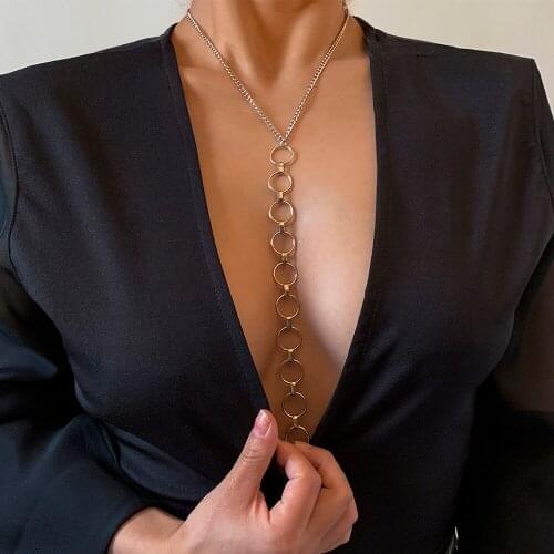 Lacteo Neo Gothic Thread Round Circle Body Chain Jewelry Accessories Steampunk Aluminum Metal Chain Whole Body Chain
