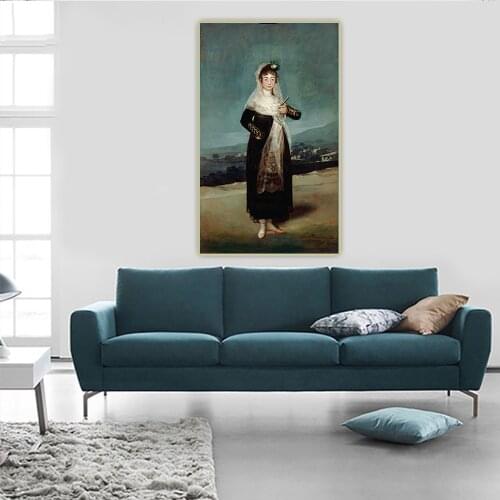 Citon Francisco Goya《Portrait of the Marquesa de Santiago》Canvas Oil Painting Art Picture Wall Background Decor Home Decoration
