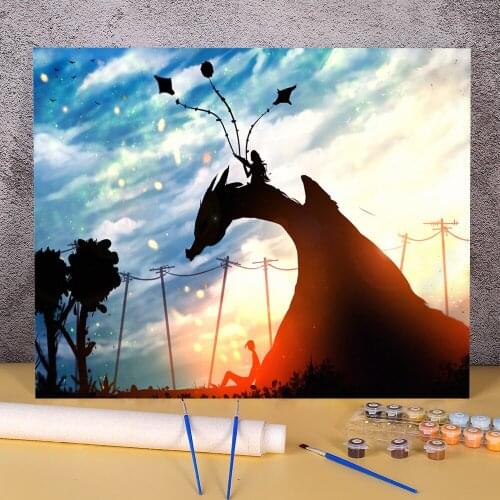 Scenery Four Dragons Painting By Numbers Set Oil Paints 40*50 Boards By Numbers New Design Children Handiwork Drawing