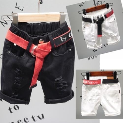 Childrens Clothing Baby Boys Short Pants 2020 Summer New Kids Denim Short Pants Toddler Boys Shorts with Belt Kids Denim Pants