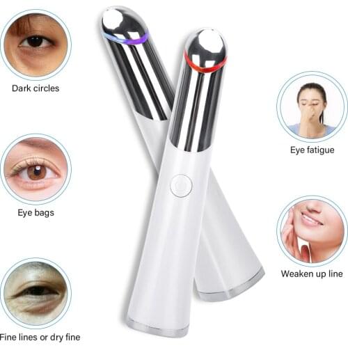 Electric Eye Massage Pen Photon Temperature Sensitive Eye Instrument Wrinkle Eye Pouch Dark Circles Ionic Vibration Massager