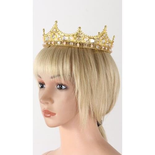 Crystal Vintage Royal Queen King Tiaras Crowns Women Pageant Hair Ornaments Princess Birthday Wedding Hair Jewelry Accessories