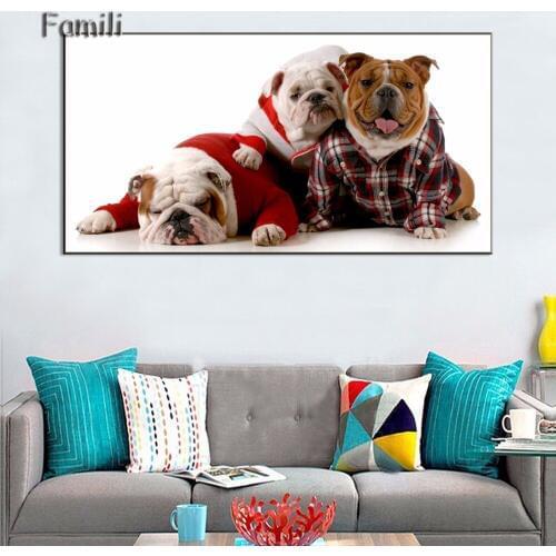 Canvas Painting Wall Pictures for Kids Room Modular Wall Paintings Dog Home Decor Posters and Prints Dog Art