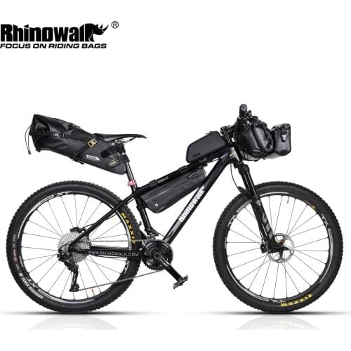 Rhinowalk Bike Bag Set Waterproof Bicycle Pannier Handlebar Bags Frame Top Tube Bag Long Distance Cycling Trip MTB Saddle Bag
