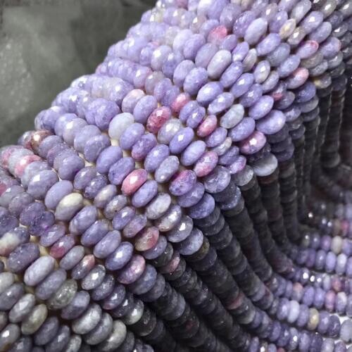 Macaron Tourmaline 4x8mm Natural Gemstone Beads Roundel for Jewelry Making Necklace 15inch ICNWAY