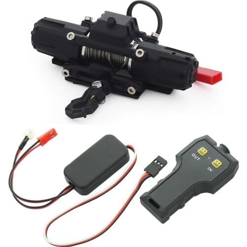 Metal Electric Winch Wireless Remote Controller System for 1/10 RC Crawler Car Traxxas TRX4 SCX10 D90 TF2 Tamiya CC01