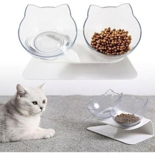 Pet Bowl Non-slip Double Cat Bowl Dog Bowl With Raised Stand Food Water Feeder For Cats For Dogs Pets Supplie Cat Bowl