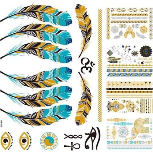 Wholesale Fashion Tattoo Temporary Sticker Waterproof Body Art Decoration Fake Feather Tattoos Tools татуировки временные