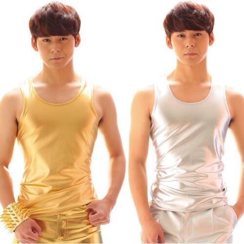 Original men vest clothing silver and gold elastic paillette personalized singer dance stage street star style dress black