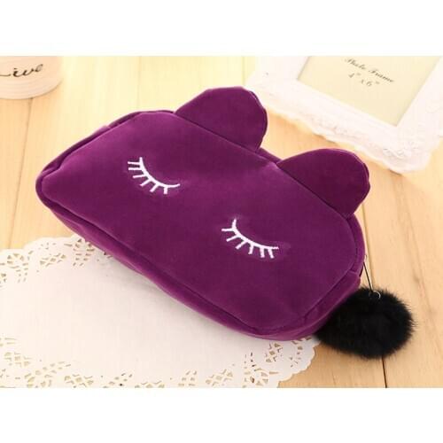 By ems or dhl 200pcs comestic sets Beauty Cute Cat Cosmetic Makeup Bag Case Zipper Handbag