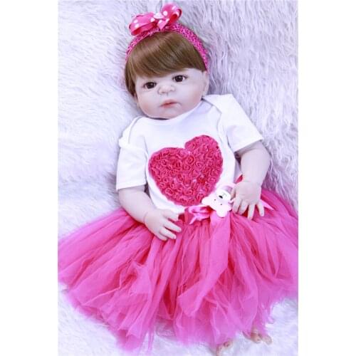 Bebe princess reborn 23" full silicone reborn baby girl dolls toys for child birthday gift can bathe fashion BJD alive babies