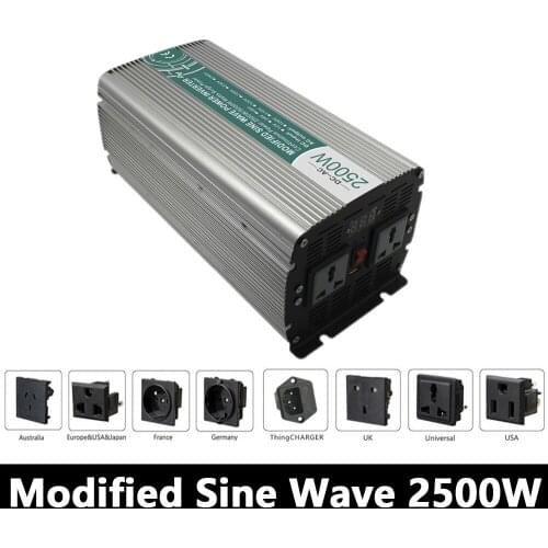 Full Power 2500W Modified Sine Wave Inverter,DC 12V/24V/48V To AC 110V/220V,off Grid Power Inverter Work With Solar Battery