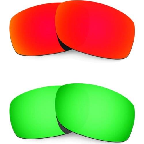 HKUCO For Fives 3.0 Sunglasses Replacement Polarized Lenses 2 Pairs - Red & Green