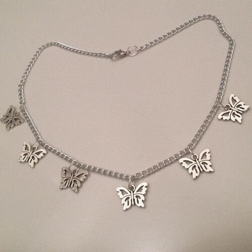 Ins Modern Dark Butterfly Necklace Retro Make Old Dirt Cool Girl Bundy Butterfly Clavicle Chain Female Tide