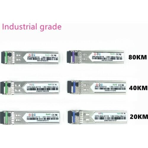LC SFP Fiber optic module Industrial grade -40~+80 Celsius 1.25G20/40/80KM 1310/1490/1550nm Single-SFP compatible optical module