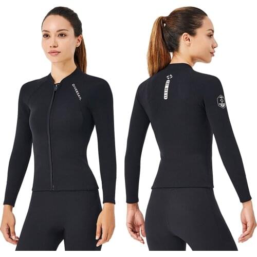DIVE SAIL Women Diving Long Sleeve Jacket Snorkeling Surf Wetsuit Zip Tops