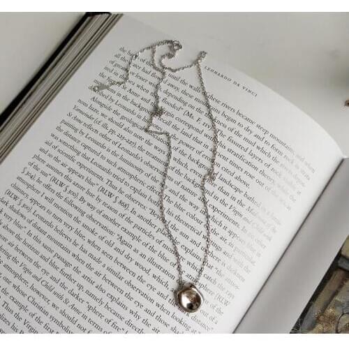 Ladys Authentic 925 Sterling silver Special - shaped Irregular Geometric Pendant personality Necklace X87