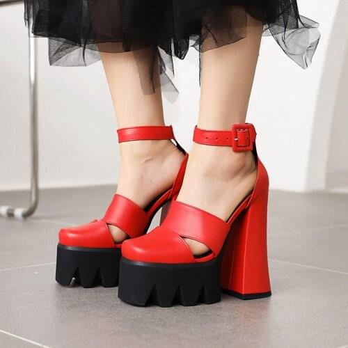 2021 New Summer Fashion High Platform Sandals platform chunky heels Women Sexy Ladies Black red brown Shoes Hot Selling