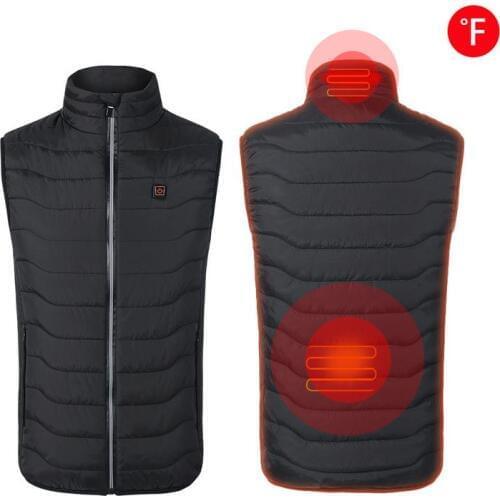 Winter USB Charging Heating Vest Warm Nylon Heated Vest Jacket Rechargeable Gilet Heat Insulate Waistcoat For Outdoor Sports