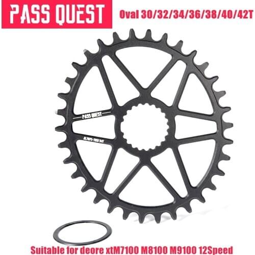 PASS QUEST oval bike Chainring 30/32/34/36/38/40T MTB Narrow Wide Bicycle Chainwheel for deore xt M7100 M8100 M9100 12S Crankset