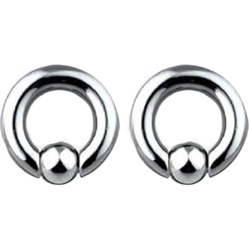 1 pair Stainless Steel Captive Bead Ear Rings Hoop BCR Studs Piercing Jewelry Steel color