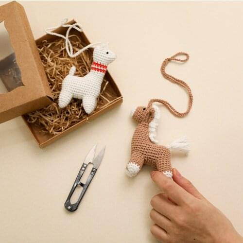 2 PC Baby Crochet Animal Fitness Frame Pendant Mobile Wooden Teether Leaf Rattle Toy Can Chew BPA Free Teething Gifts