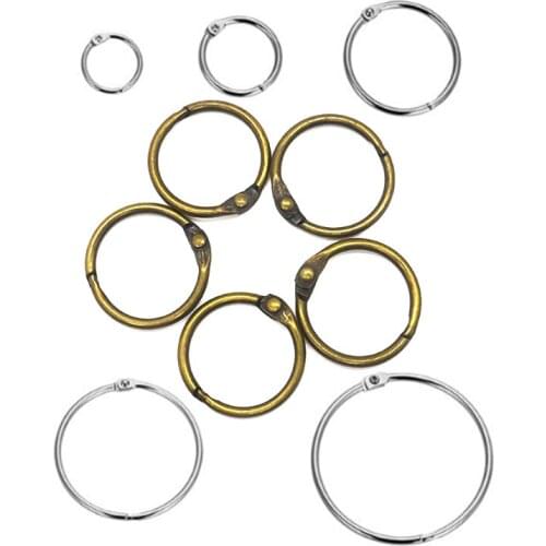 20pcs/lot Metal Loose Leaf Book Binder Hinged O Rings Keychain Album Ring Scrapbook Binders Craft Photo Album Split