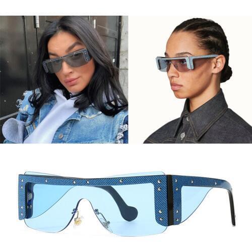 2020 DPZ New personality cat eye stud women Big frame sunglasses fashion cool mens rock brand sunglasses UV400 oculos de sol