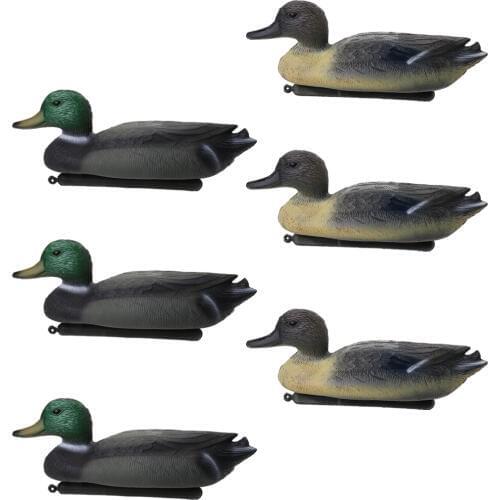 6 Pcs PE 3D Lifelike Duck Decoy Floating Lure with Keel Wildfowler Hunting Fishing Decoy for Outdoor Activities