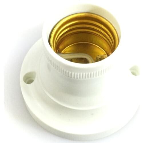 White PBT CE E27 Screw flat lamp Base LED light Conversion Lamp Socket 6A household Ceiling light lampholder 10.5mm