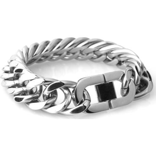 13-22mm Heavy Mens Bracelets Stainless Steel Curb Cuban Link Chain Bracelets For Men Women Wholesale Jewelry Gift 7-11"