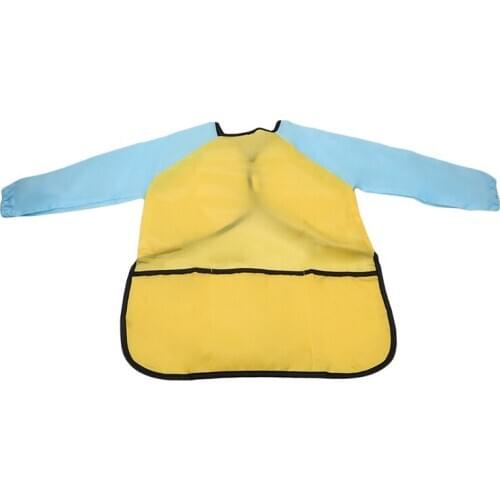 Kids Waterproof Art Craft Apron Smock for Children DIY Painting Drawing Baking Eating Aprons Pockets for Paint Brush Tool