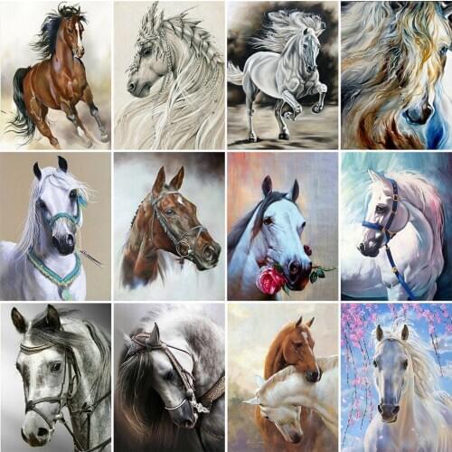 Evershine Diamond Painting Horse Cross Stitch Kit Full Square Round Diamond Embroidery Sale Animal Mosaic Rhinestones Art