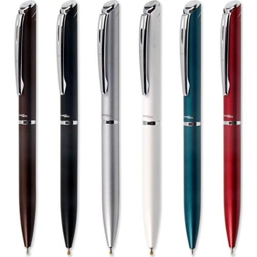 Pentel BLN2005 Gel-ink Rollball Pen Quick-drying metal Body Needle tip Black Ink 0.5mm Japan Black/Blue/Red/Silve Body Color