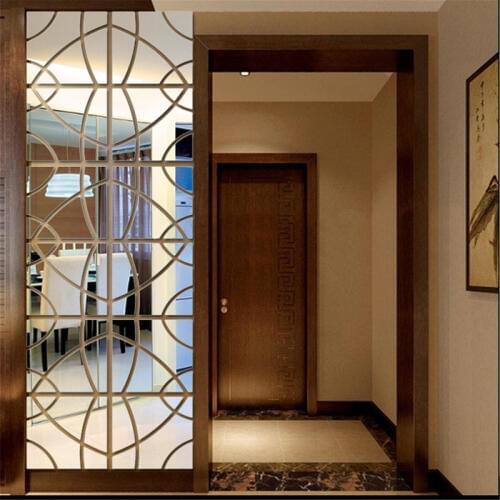 JX-LCLYL Art Decor DIY 3D Mirror Geometric Hexagon Acrylic Home Door Window Wall Sticker