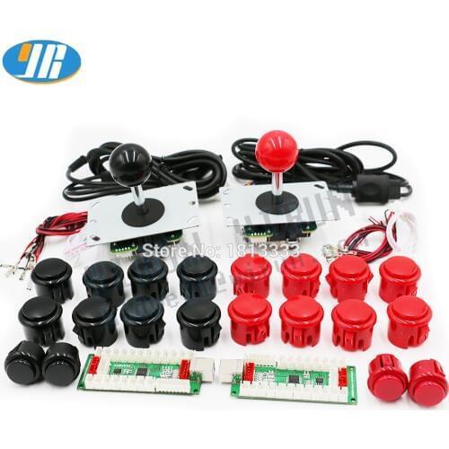Free shipping DIY Arcade Game KIT for PC/PS2/PS3 USB Zero Delay Encoder+SANWA Joystick+ SANWA 30&24mm Push Button+cable for PCB