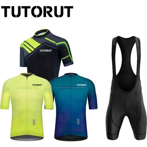 Summer Mens Short-sleeved Cycling Sportswear 2021 New Quick-drying Professional Cycling Clothing Road Bike Sports Shirt Suit