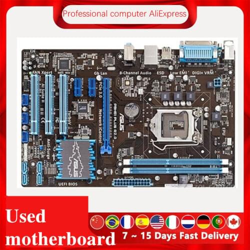 For ASUS P8H61 PLUS R2.0 Desktop Computer Motherboard LGA 1155 DDR3 For Intel H61 P8H61 Desktop Mainboard SATA II Used