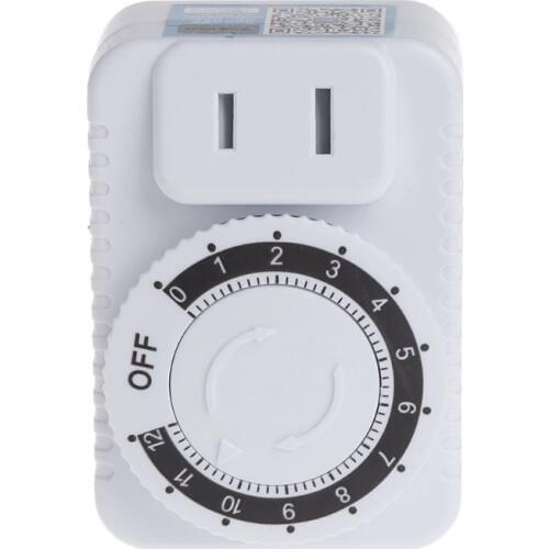 AC 220V 12 Hour Mechanical Wall Plug Switch Timer Socket Home Appliances Control US Plug