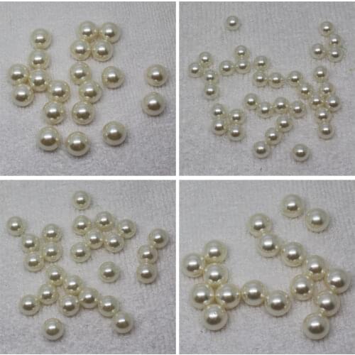 Mini. order is $7! Wholesales50pcs,6-12mm no hole White Plastic Pearl Round Loose Beads