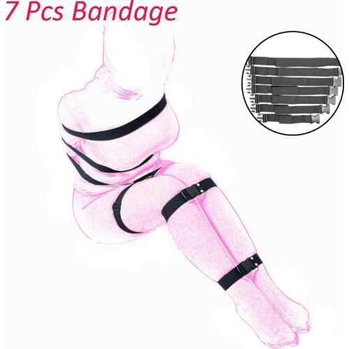 Sexy Lingerie Nylon Sex Bondage Set Erotic BDSM Restraint Handcuffs Sex Toys 7Pcs Rope Exotic Accessories For Couples Adult Game