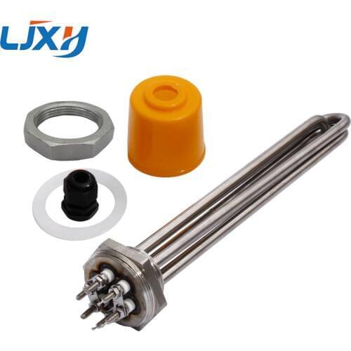LJXH 220V/380V DN32 Heating Element for Water 1.2" 42mm Thread Immersion Water Heater Tube All 304 Stainless Steel with Locknut