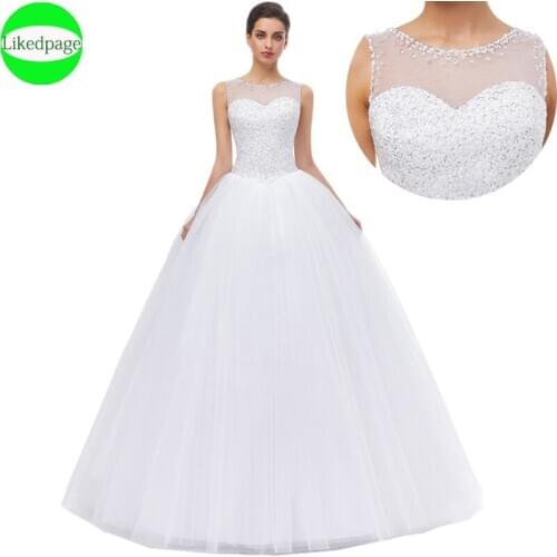 New Princesa Wedding Dress 2021 Vestido De Fiesta Boda Novia Beaded Ball Gown Robe Mariage White Tulle Brautkleid Abito Da Sposa
