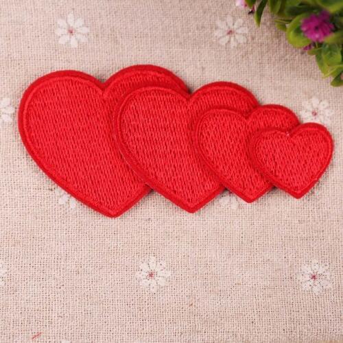 New Embroidery Cloth Sticks High Quality Red Round Corners Love Heart DIY Clothes Decoration Patches Stick Cloth