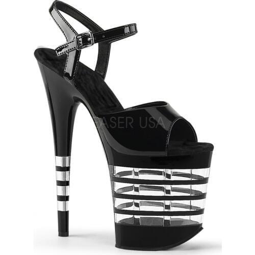 High-heeled shoes for the stage show, spray-painted striped decorative sandals, sexy 20cm pole dancing shoes