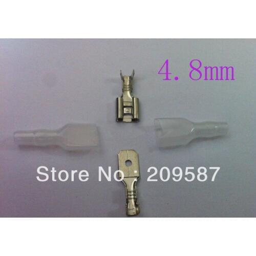 200pcs 4.8mm Crimp Terminal Female Spade Connector + Case
